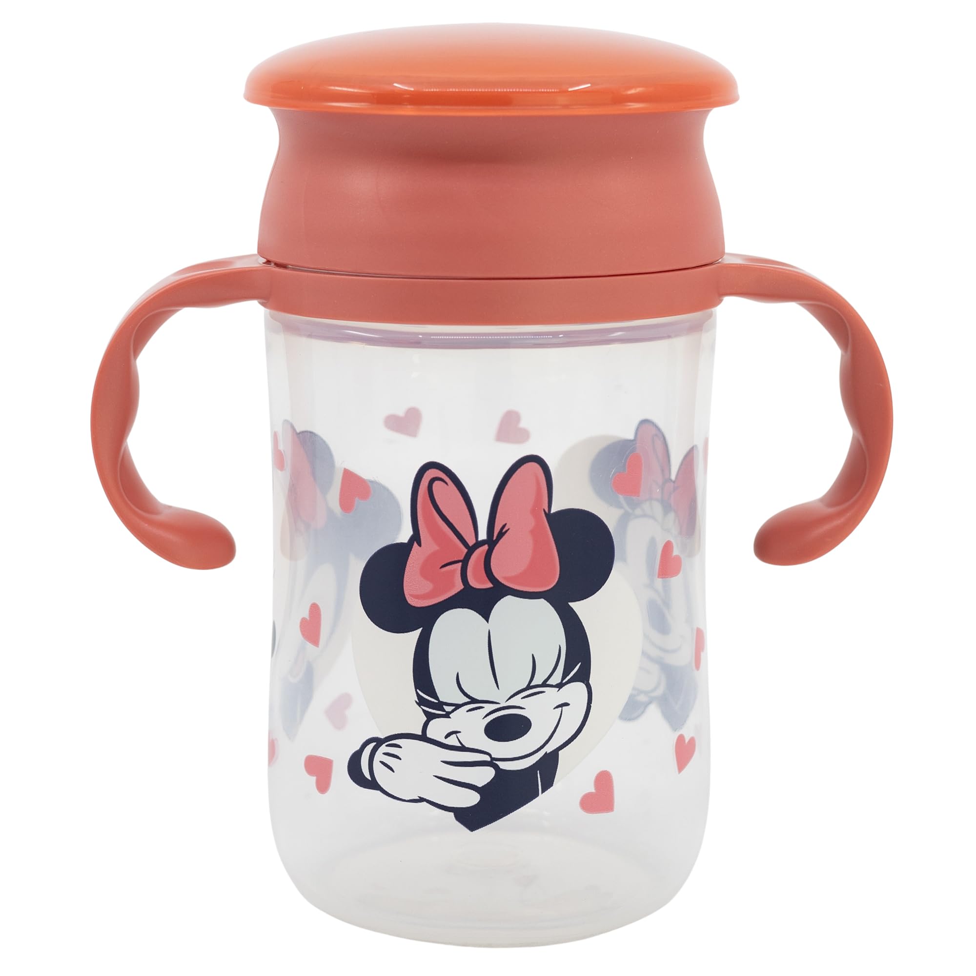 Stor Gobelet de voyage Disney Minnie 395 ml, plastique sans BPA, avec deux poignées, bec et capuchon, lavable et réutilisable