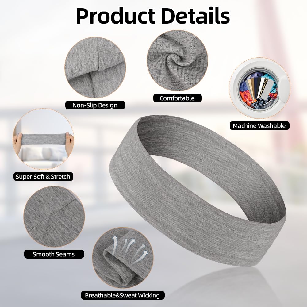 Flintronic 8 Pezzi Fasce sportive, Fasce Elastiche Morbide e Alla Moda per Capelli Donna e Uomo, Antisudore Antiscivolo per Sport, Yoga, Corsa, Multicolore