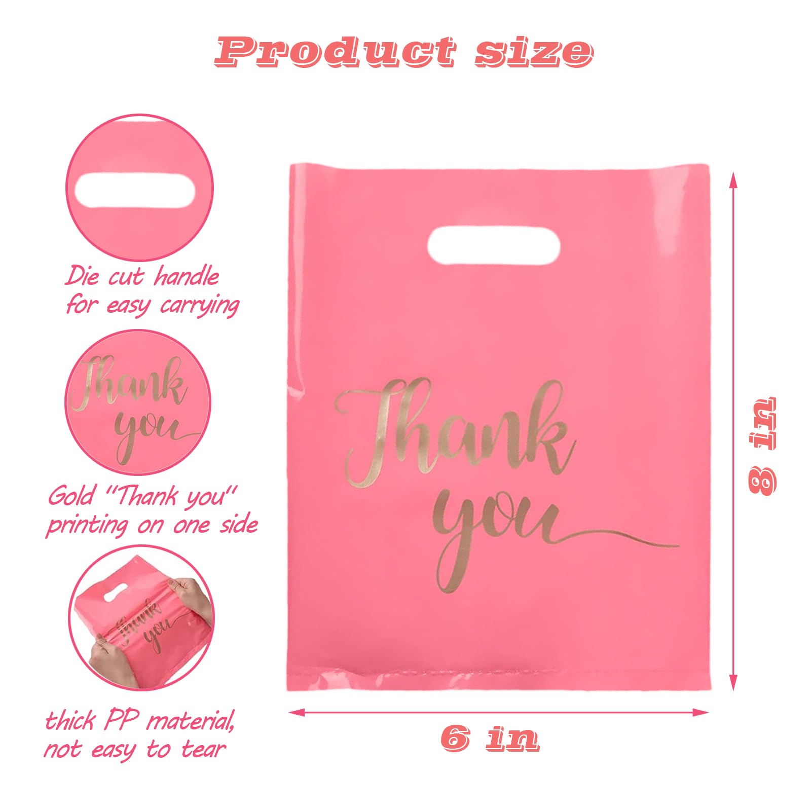 100 szt. Torba na artykuły z podziękowaniami, 5 kolorów, impreza, cukierki, ciasteczka, na urodziny, baby shower, ślub, Boże Narodzenie i emeryturę (15 x 20 cm) (3 kolory)