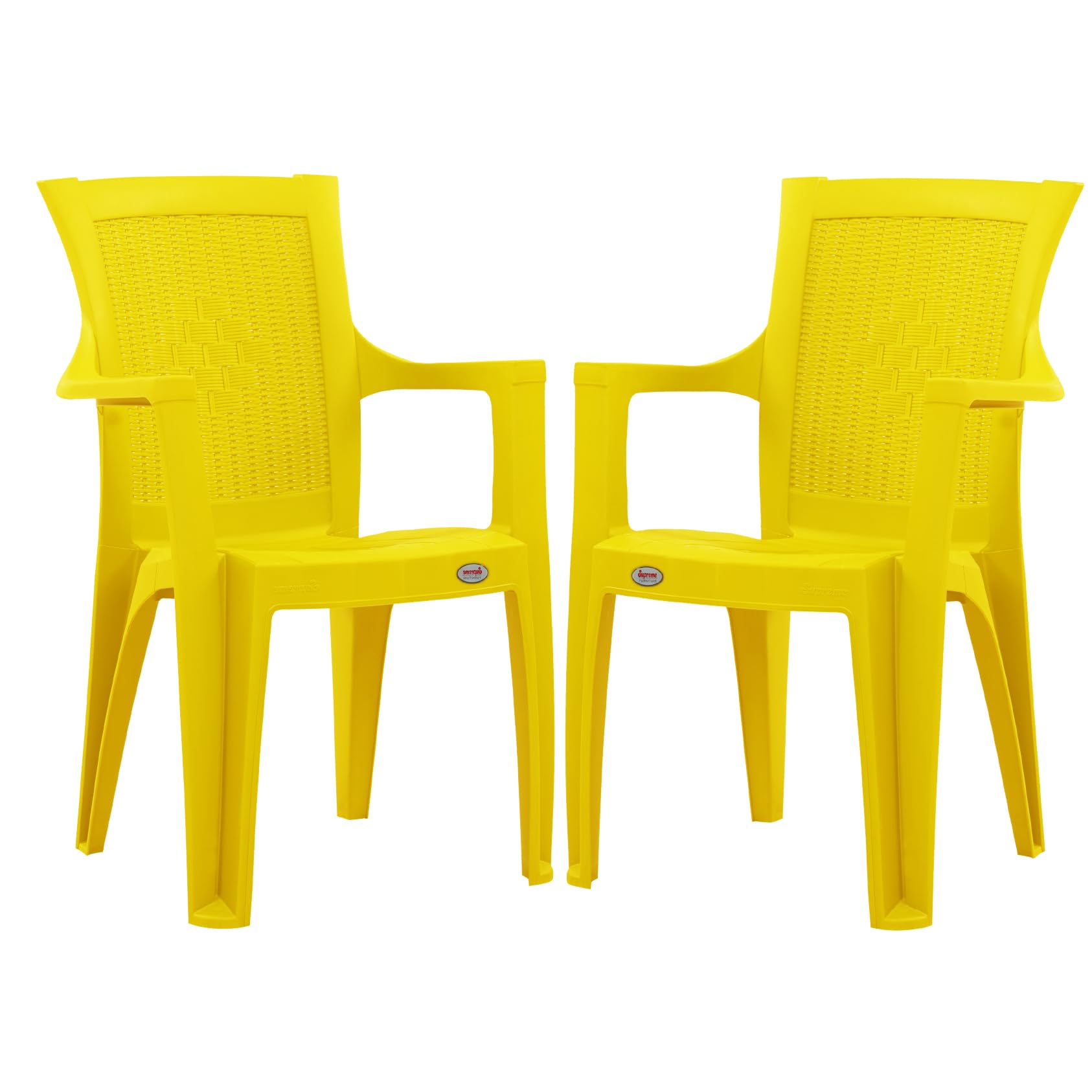 Oaknest Supreme Element High Back Chair - Comfortable Living Room, Study, or Office Chair with Back Support and Armrests - Plastic Chair for Home, Balcony, or Garden, in Yellow, Set of 2-image-47
