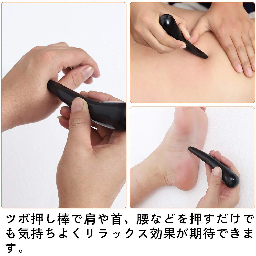 天然水牛の角 ツボ押し  かっさグッズ　美容液の導入　美顔  リンパマッサージ Amazon.co.jp: かっさ棒 水牛の角 天然 ツボ押し 美顔 マッサージ