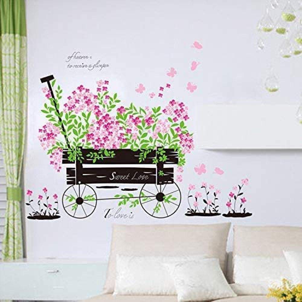 YFKSLAYRomantic floating wall sticker with removable bedside table for bedroom