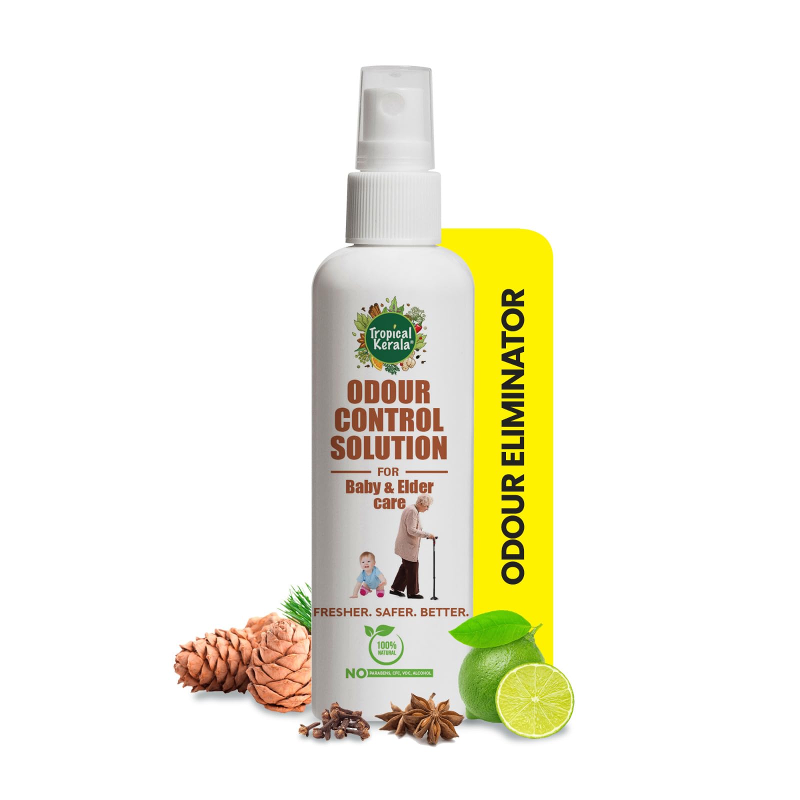 Odour Control Solution for Baby and Elder Care | 100% Natural ingredients | Safe for all skin types | Non Allergic | Water based | No Alcohol & No Chemicals | Best for Baby & Adult diaper odour elimination | 100 ml-image-24