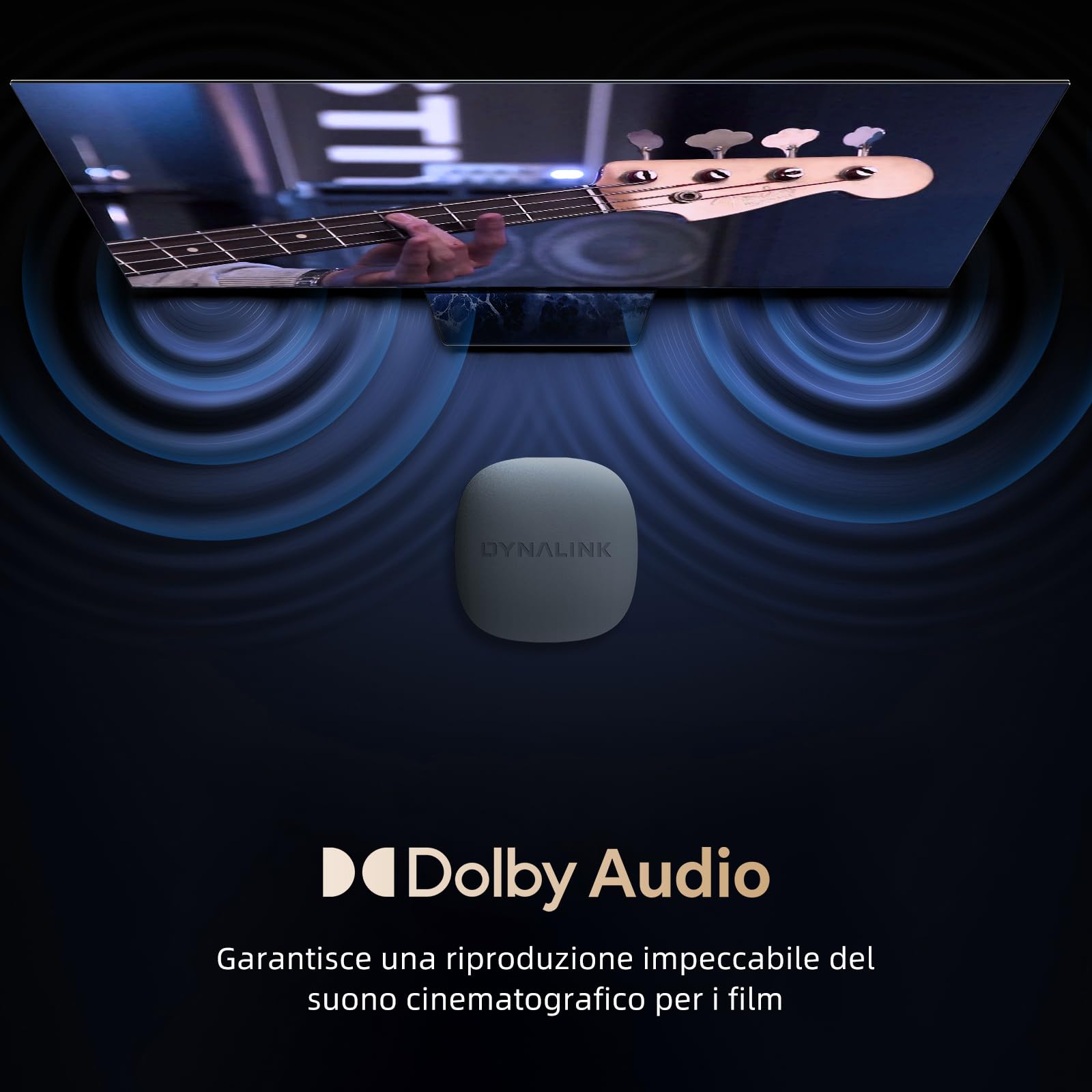 Kinhank TV Box, Smart TV Box 4K HDR10+ UHD, GTV OS, Audio Dolby, Compatibile con Netflix, 2GB+16GB, mirroring dello schermo, lettore multimediale in streaming Voice Assistente WiFi 2.4G+5G, BT5.0