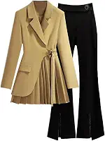 Conjunto de terno feminino de negócios para senhora de escritório, blazer e calça