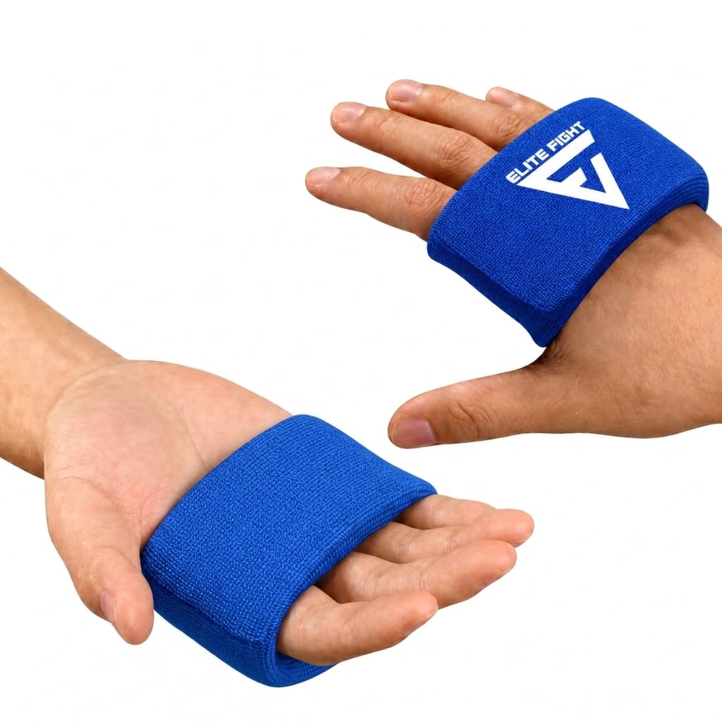 ELITE FIGHT Knuckle Pads – Gel & EVA Foam Padded Nylon Fabric for Boxing, MMA & Martial Arts – Men & Women (Blue)