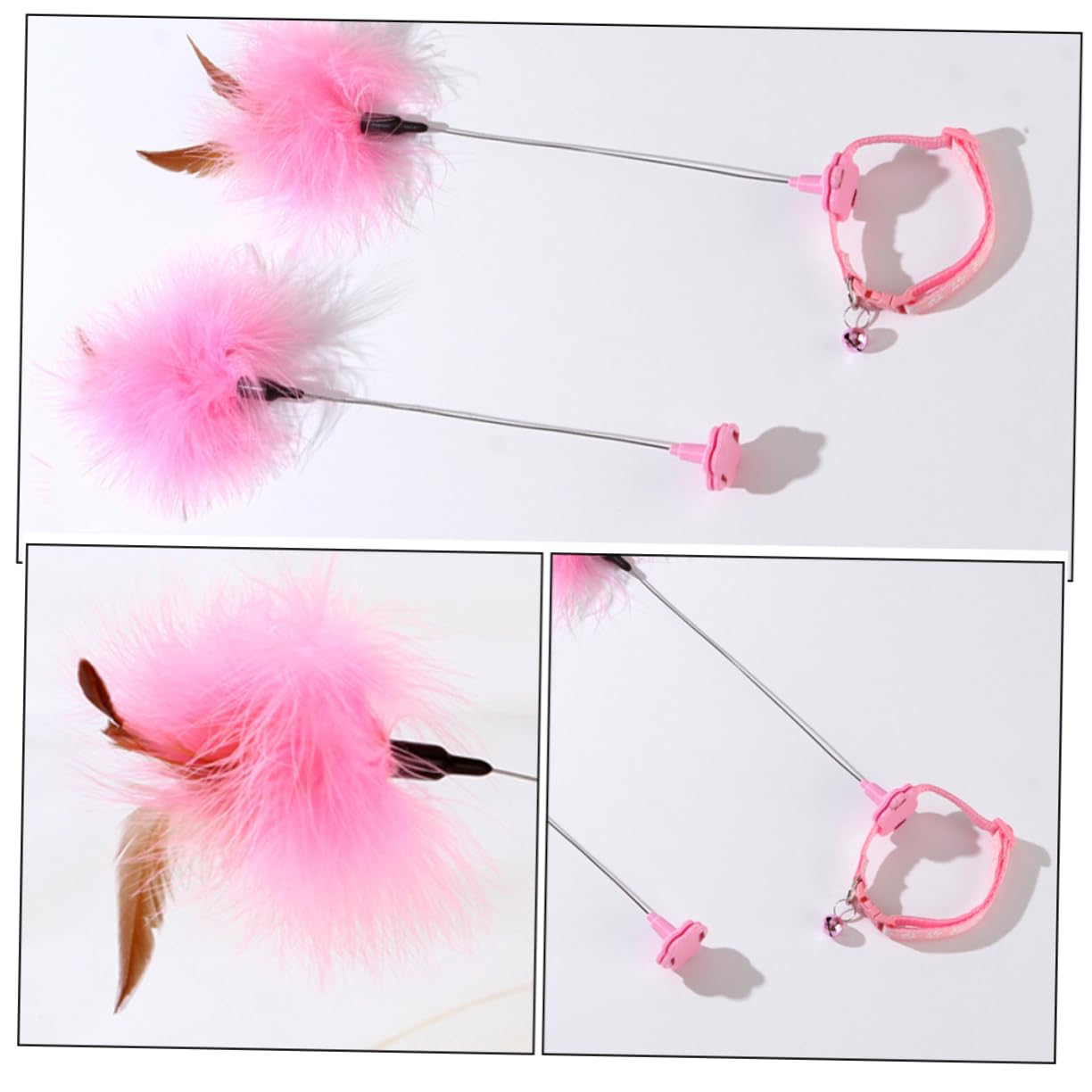 Milisten 2pièces Jouets Interactifs pour Chats avec Plumes Canne à Jouer pour Instinct De Chasse des Félins Idéale pour Jeu Intérieur