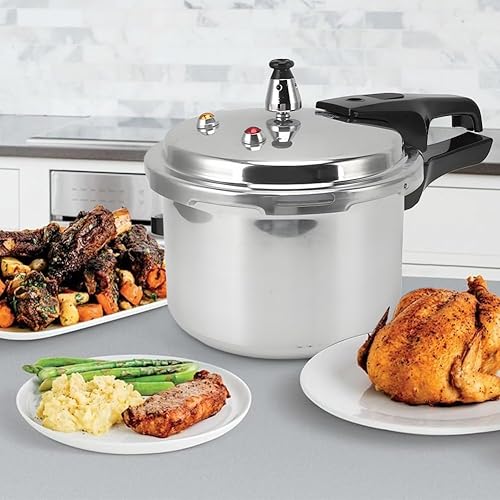 Miniatura 5 de Olla a presión de aleación de aluminio, pequeña olla a presión de 3 cuartos de galón de 7.1 in, parte inferior para estufas de gas, duradera y fácil