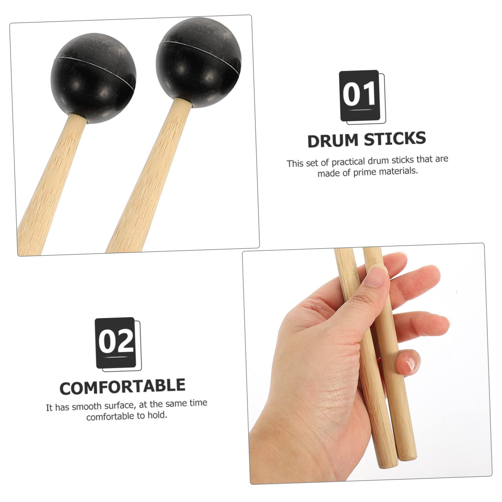 Gatuida 2 Baguettes De Percussion ABS Doré – Maillets Pour Carillon, Xylophone, Tambour Langue – Antidérapant (21 Cm)