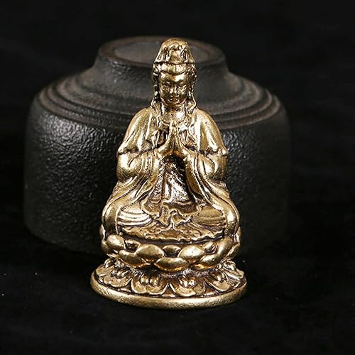 Miniatura 5 de Estatuilla de Avalokitesvara Estatua de Guan Yin Estatua de Kuan Yin Mini Escultura Quan Yin Diosa China Estatua de Avalokitesvara Diosa de la