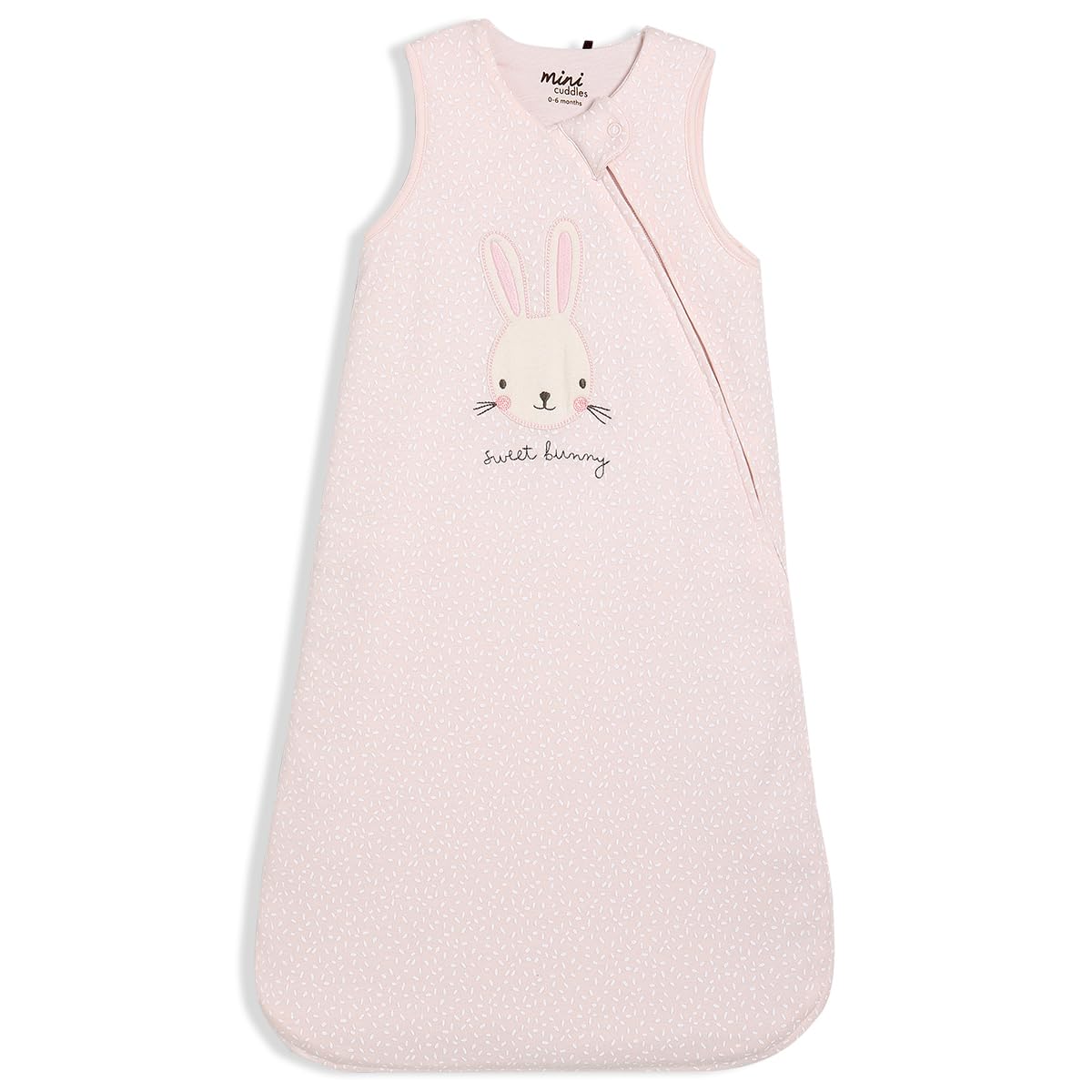 MINI CUDDLES Baby Girls Rabbit Embroidered Sleeping Bag, Pink (6-12M)