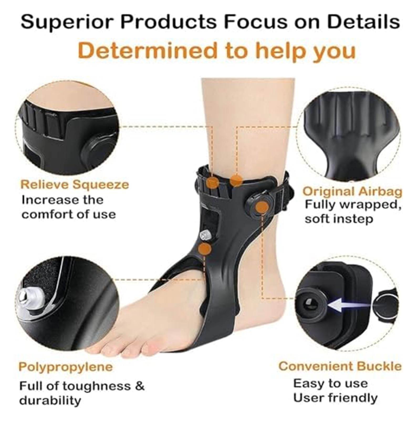 Soporte de pie caído para asistencia al caminar, soporte ajustable AFO para fascitis plantar, tendinitis de Aquiles y recuperación postoperatoria para pie izquierdo o derecho