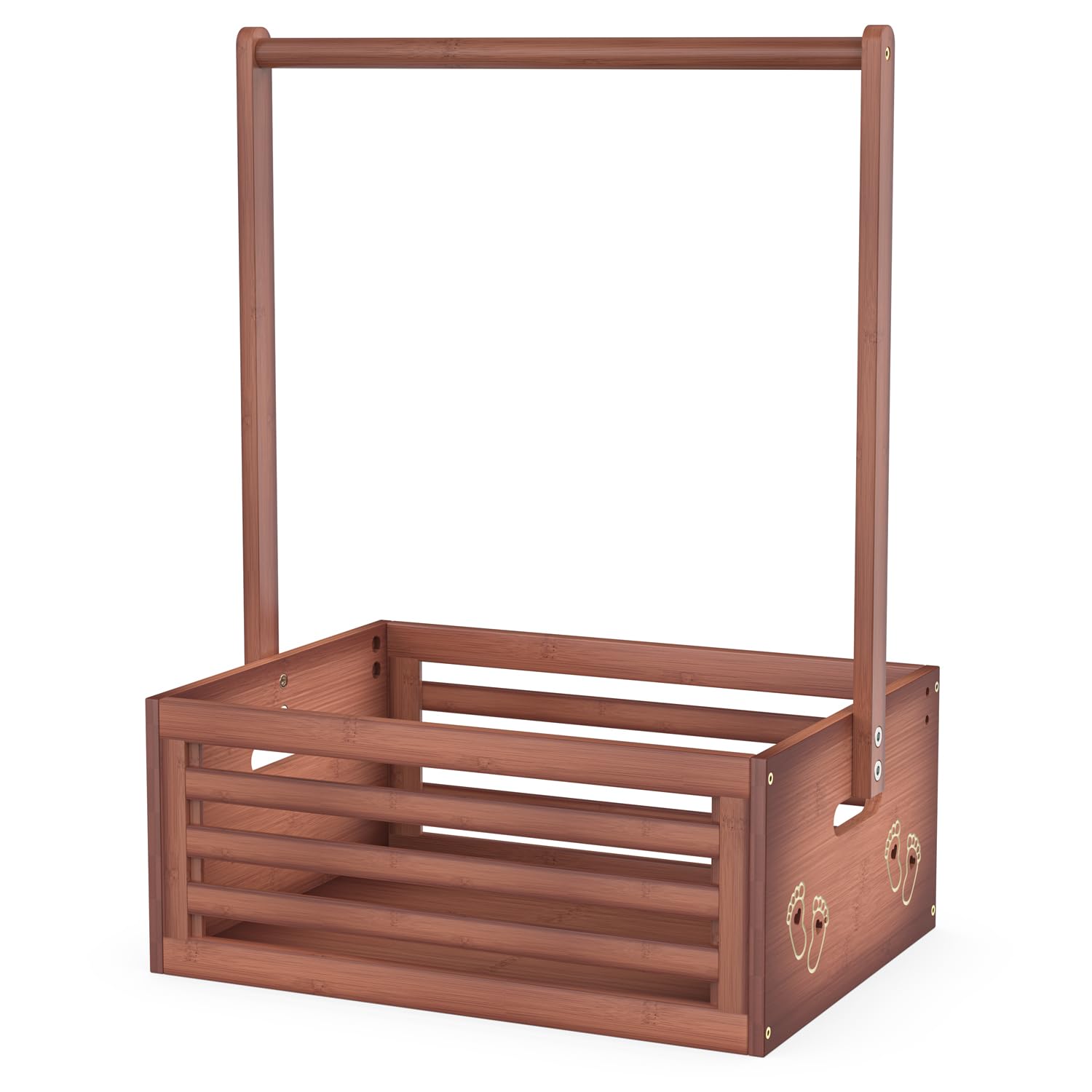 BAMBOOHOMIE Armadietto per baby shower, cestini per bambini con manico per grucce, scatola per baby shower, cestino regalo di benvenuto per neonati, regalo di gravidanza per neo genitori (marrone, di