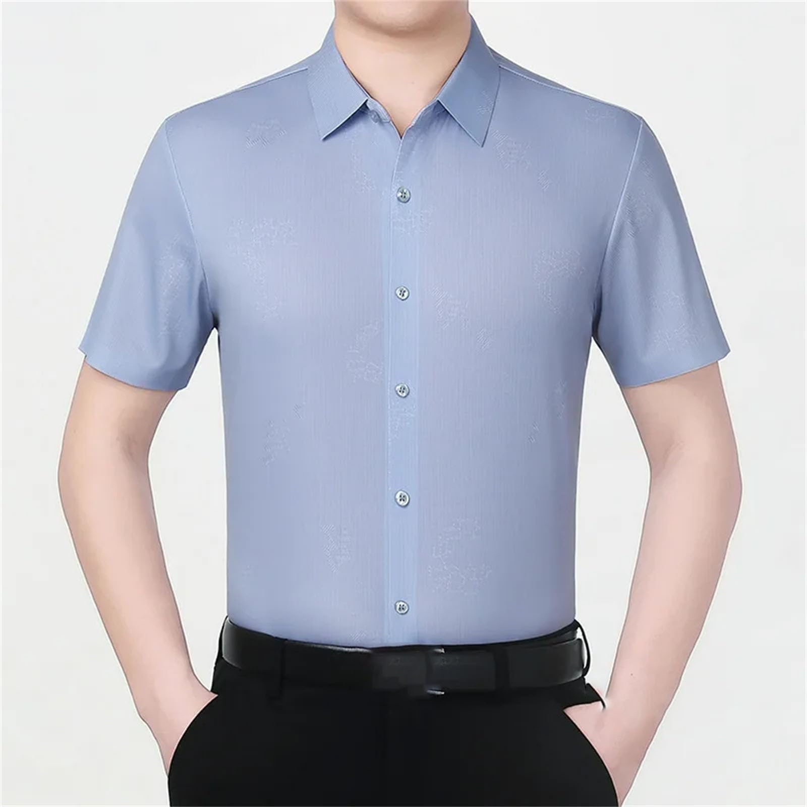 Camisa de manga corta para hombre, de seda de hielo, informal, holgada, cómoda, para uso diario