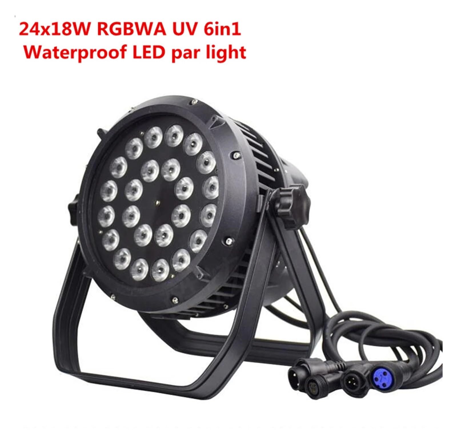Luces LED for DJ, 24 x 18 W, IP65, resistentes al agua, 6 en 1, equipo profesional for DJ de escenario, for bodas, discotecas y fiestas Uso en interiores y exteriores(Black_24x18W RGBWA UV)