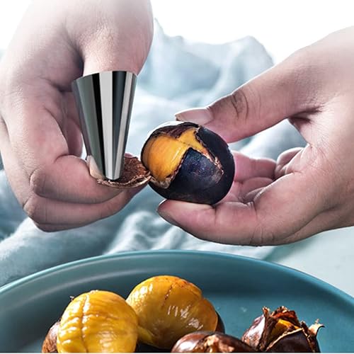 Miniatura 4 de Hemoton 20 unids pelador para cortador de mariscos cubierta de acero inoxidable peladores de verduras heridas Cortar verduras protectores metal