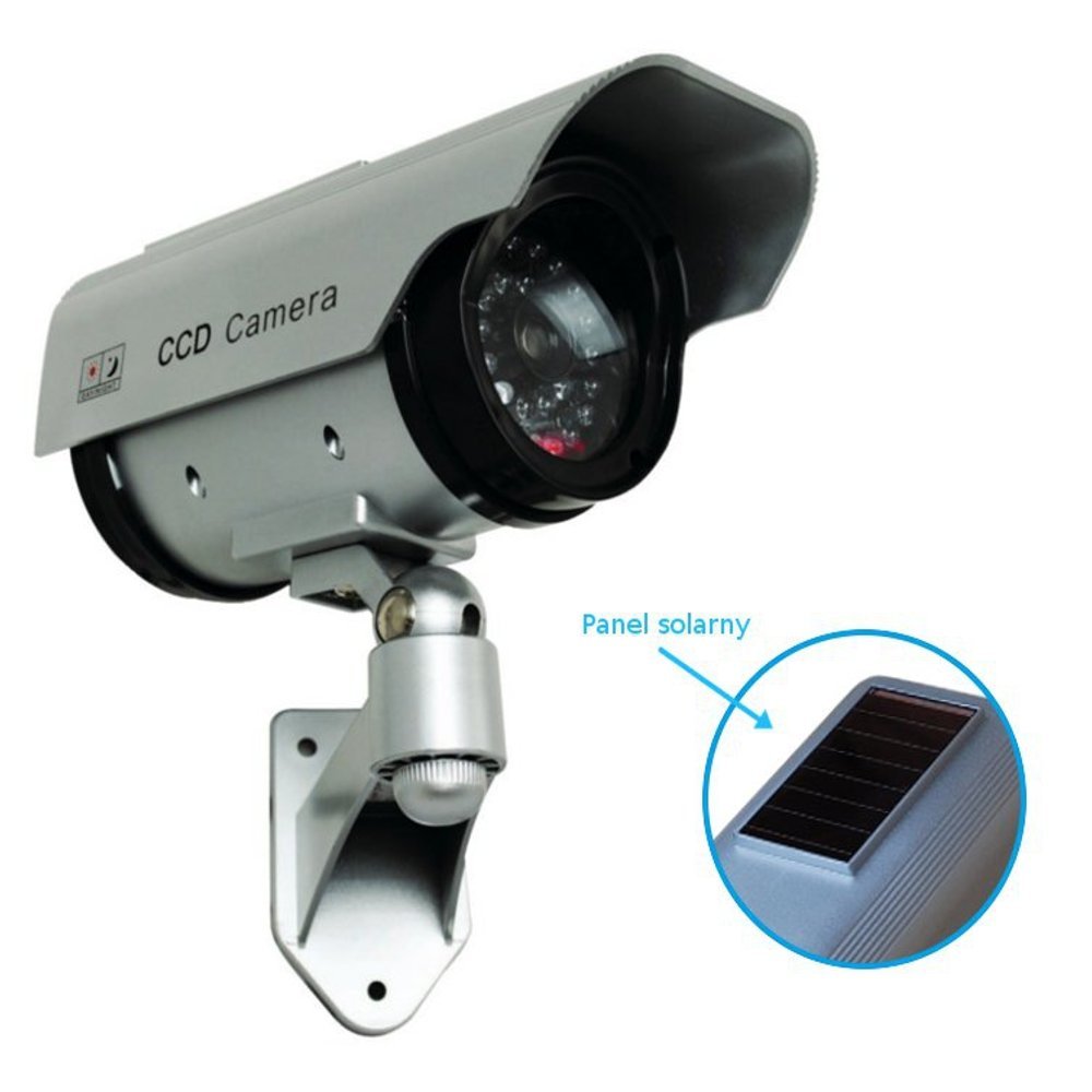 Telecamera Finta A Energia Solare - Dummy Sicurezza Esterna Con Luci LED, Impermeabile Per Interni/Esterni - Foto 2