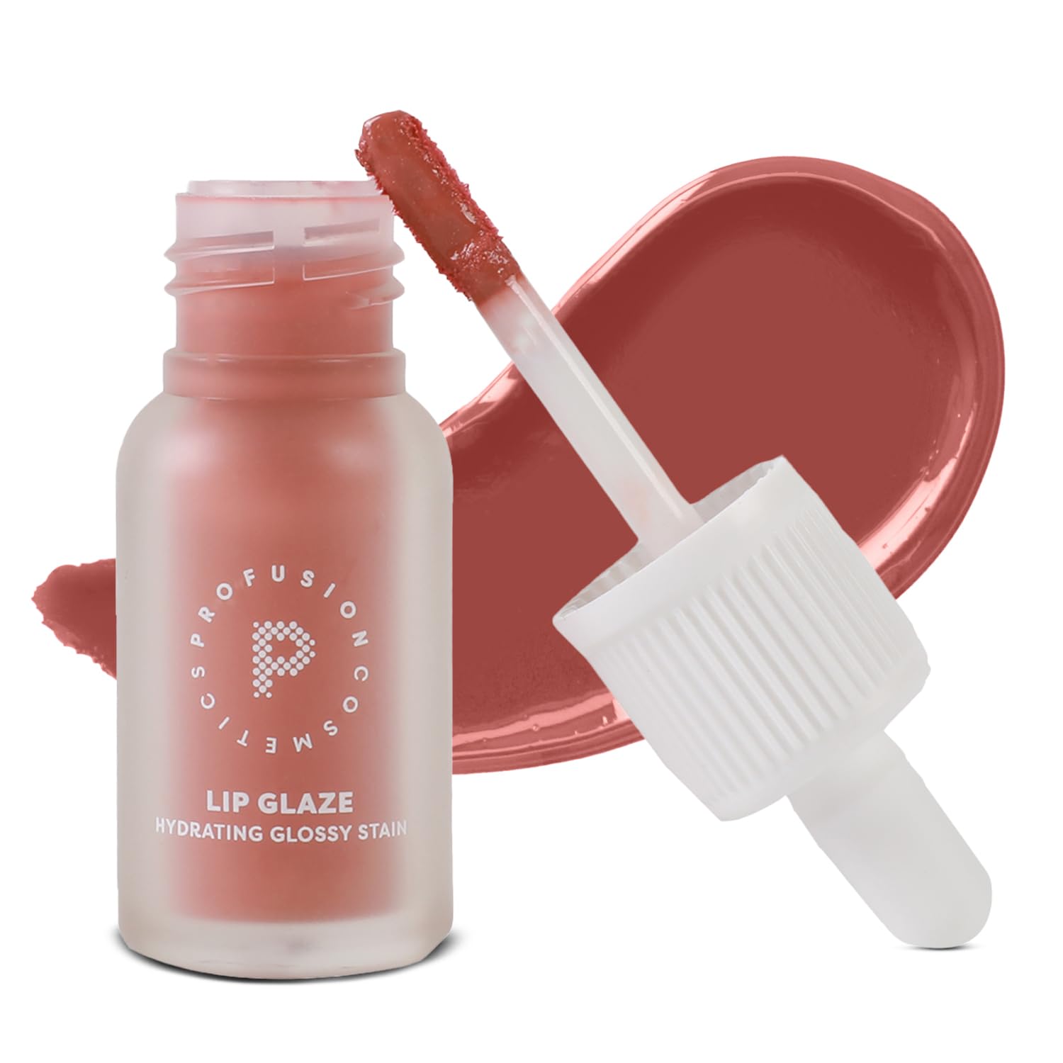 Profusion Cosmetics Lip Glaze Tinted Lip Gloss - Hydrating Lip Stain with Vitamins A & E, Buildable Color, Long Wearing Glossy Finish with Non-Sticky Formula, 7 Stunning Shades (Strawberry Glaze)