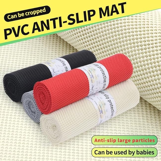 Shelf Liner Non-Adhesive 12in x 20ft,Strong Grip Non Slip Shelving Liner for kichen cabinets,Easy Install Storage,Drawers,Shelves kitchenware Tableware White Liners (White, 15.7 x5ft)