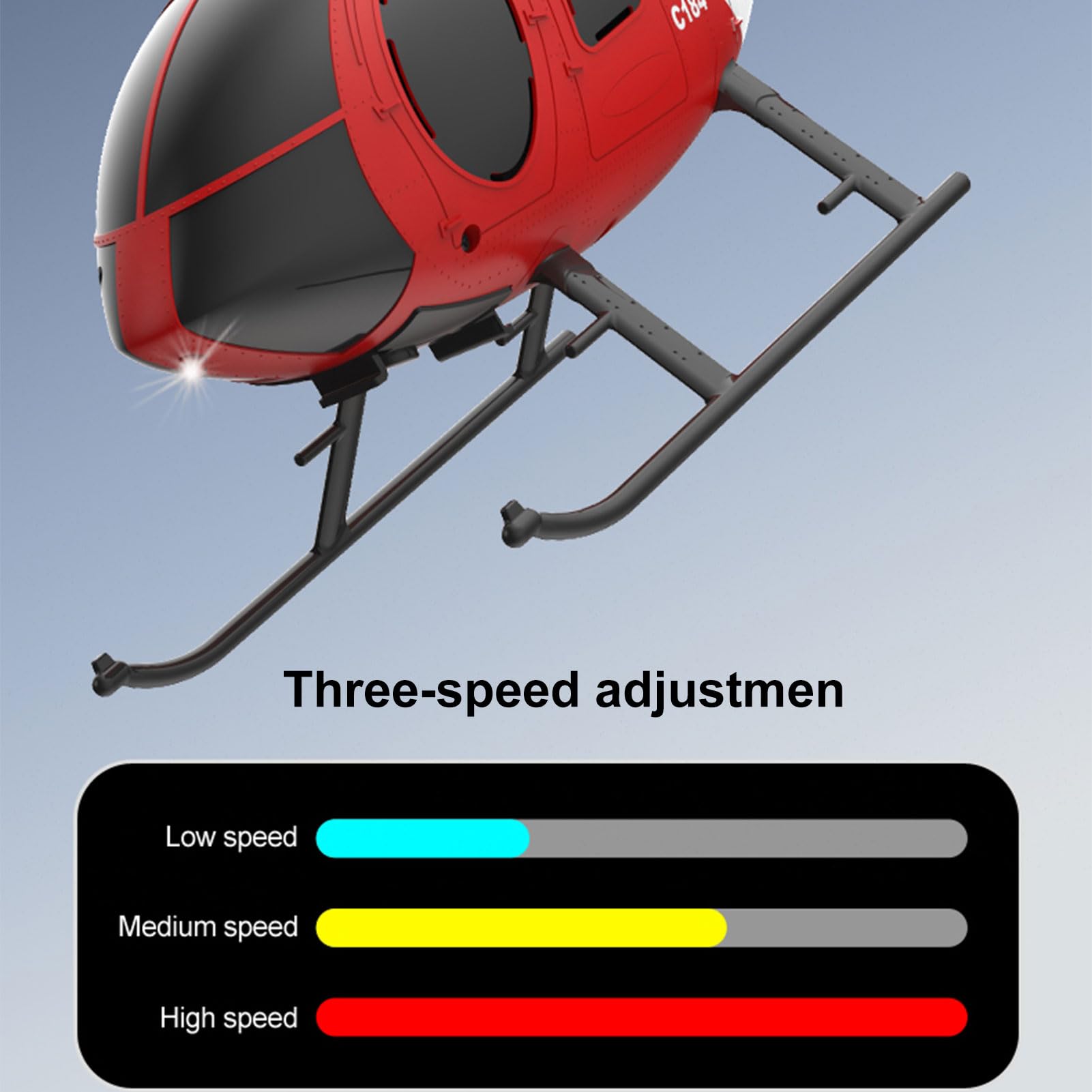 Elicottero RC a 4 canali, elicottero radiocomandato in scala 1:48, aereo Flybarless 2.4G con ottica giroscopica a 6 assi, posizionamento dell'altezza, avvio e atterraggio con un pulsante