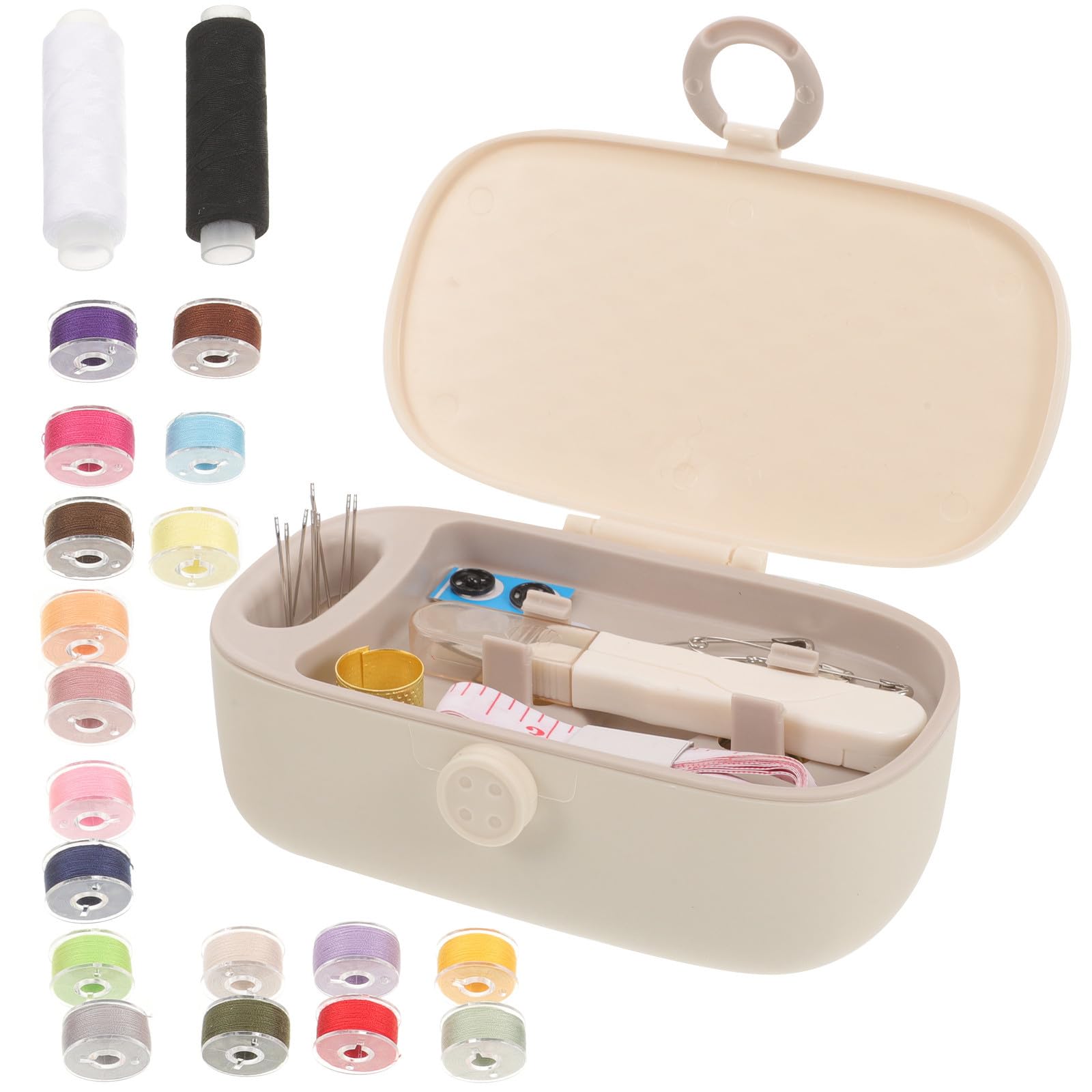 Caja de Costura Portátil, Agujas y Accesorios de Manualidades