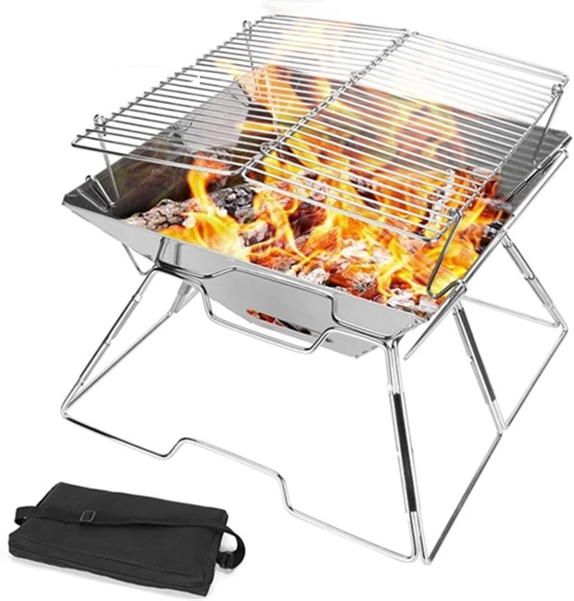 Charcoal s, Portable BBQ Stove Charcoal Camping Barbecue Tool Folding Camp Picnic ing Shelf Rack Stand For Outdoor Hiking Kitchen