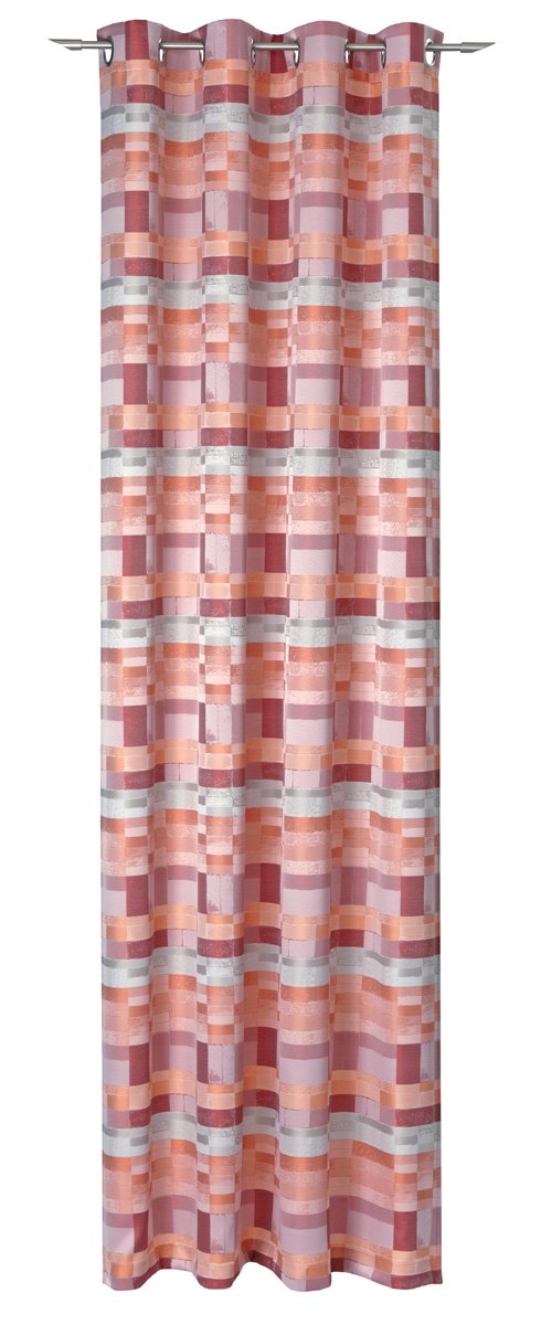 Deko Trends Beluga 6237011 39 Fabric Orange/Red Eyelet Curtain 245 x 146 x 0.1 cm