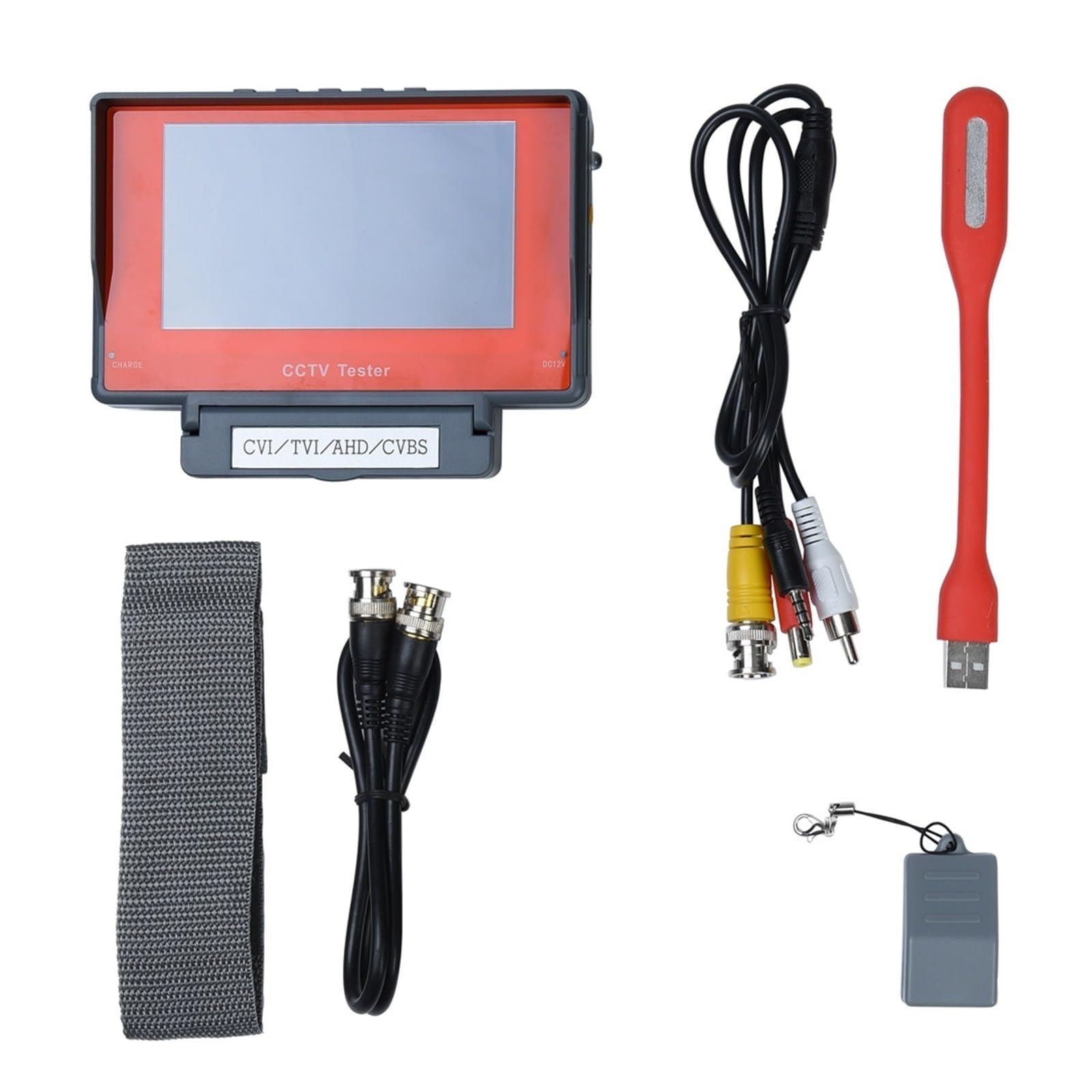 Tester per telecamere di sicurezza CCTV Tester di sorveglianza HD da 4,3 pollici 4 in 1 analogico, coassiale AHD TVI CVI, test for cavi/uscita DC12V Tester CCTV portatile