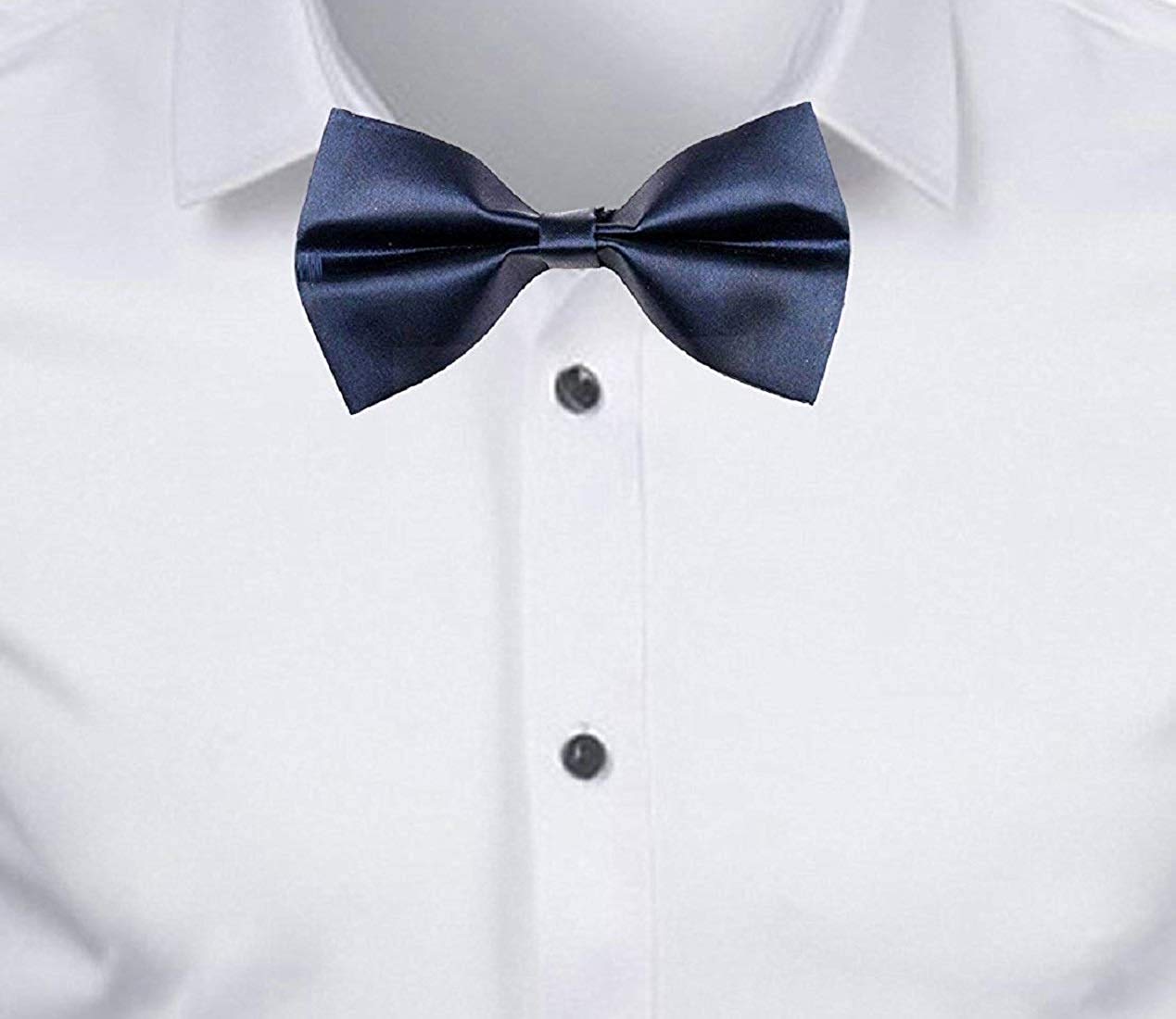 Zeki Boy's Bow Tie Blue Solid Plain 1
