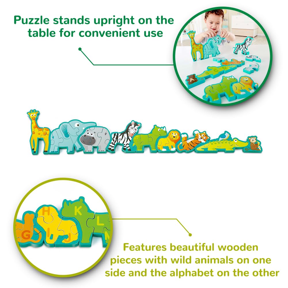 Hape E1627 Puzzle alfabet i parada zwierząt