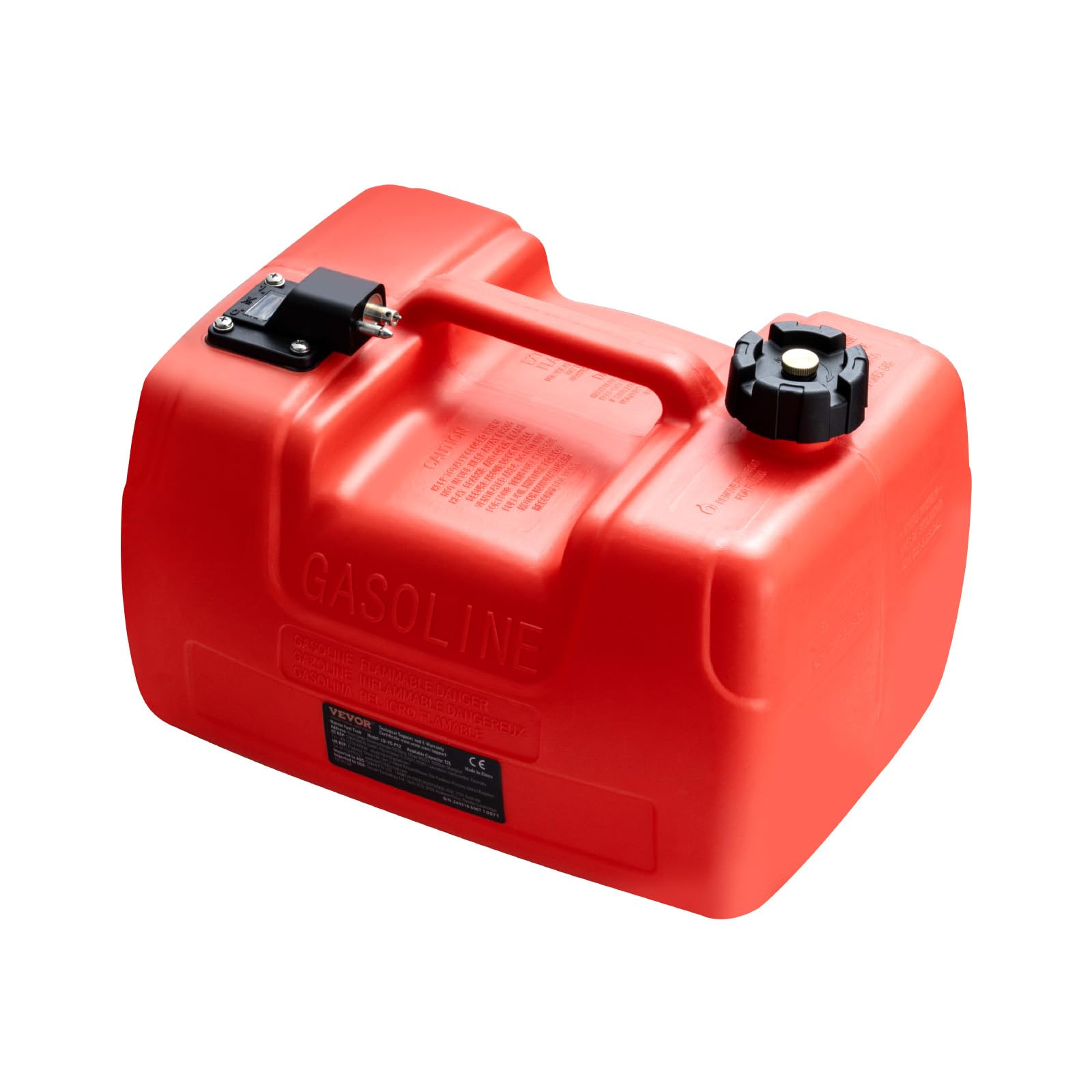 VEVOR Tanque de Combustible Marino, 12 L Tanque de Combustible Portátil para Barcos con Motor Fueraborda Tanque de Combustible de Plástico para Barcos Marinos con Manguera, Fácil de Traer