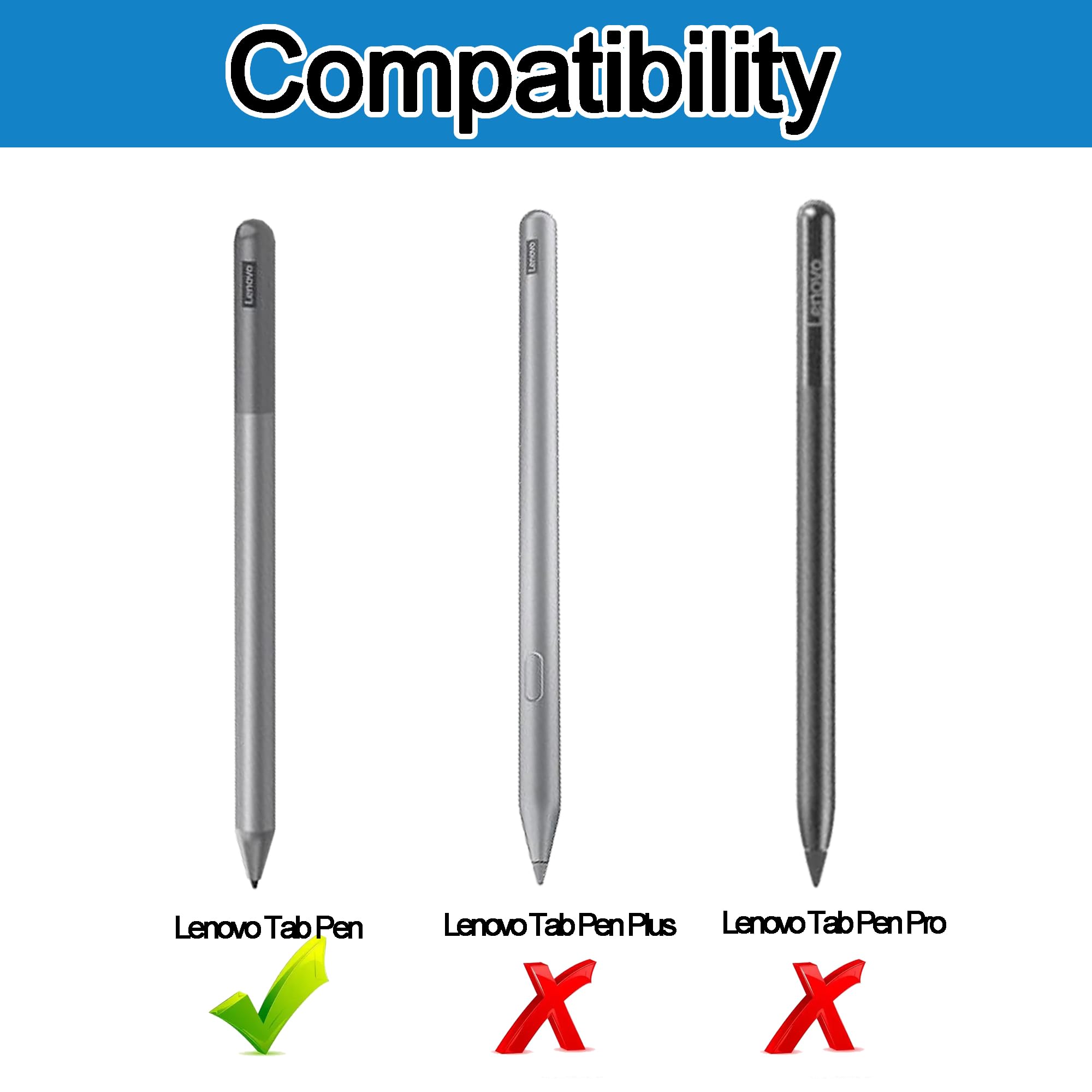 5X Standard Puntas de Repuesto para Lenovo Tab Pen para Tablet M11 & Idea 11"/Idea Plus 12,1", [Non para Lenovo Tab Pen Plus/Pro], Más Duradero, Controlar Preciso, Pantalla Amistoso, Negro