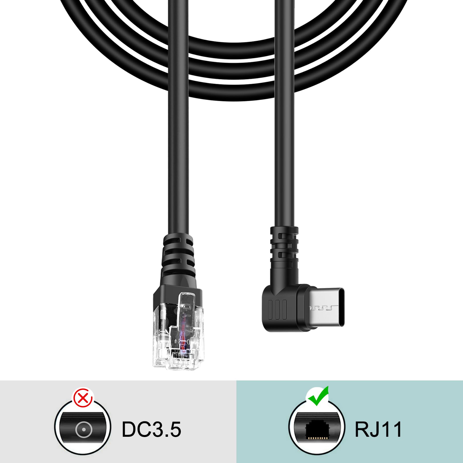 Caricatore Per Radar Detector Cavo Alimentazione Auto 6,5' (2m) Per Rilevatori Laser/radar Cobra RAD 350, 450, 480i, Alimentatore DC 12V-24V Cavo Caricatore Auto Cobra RAD