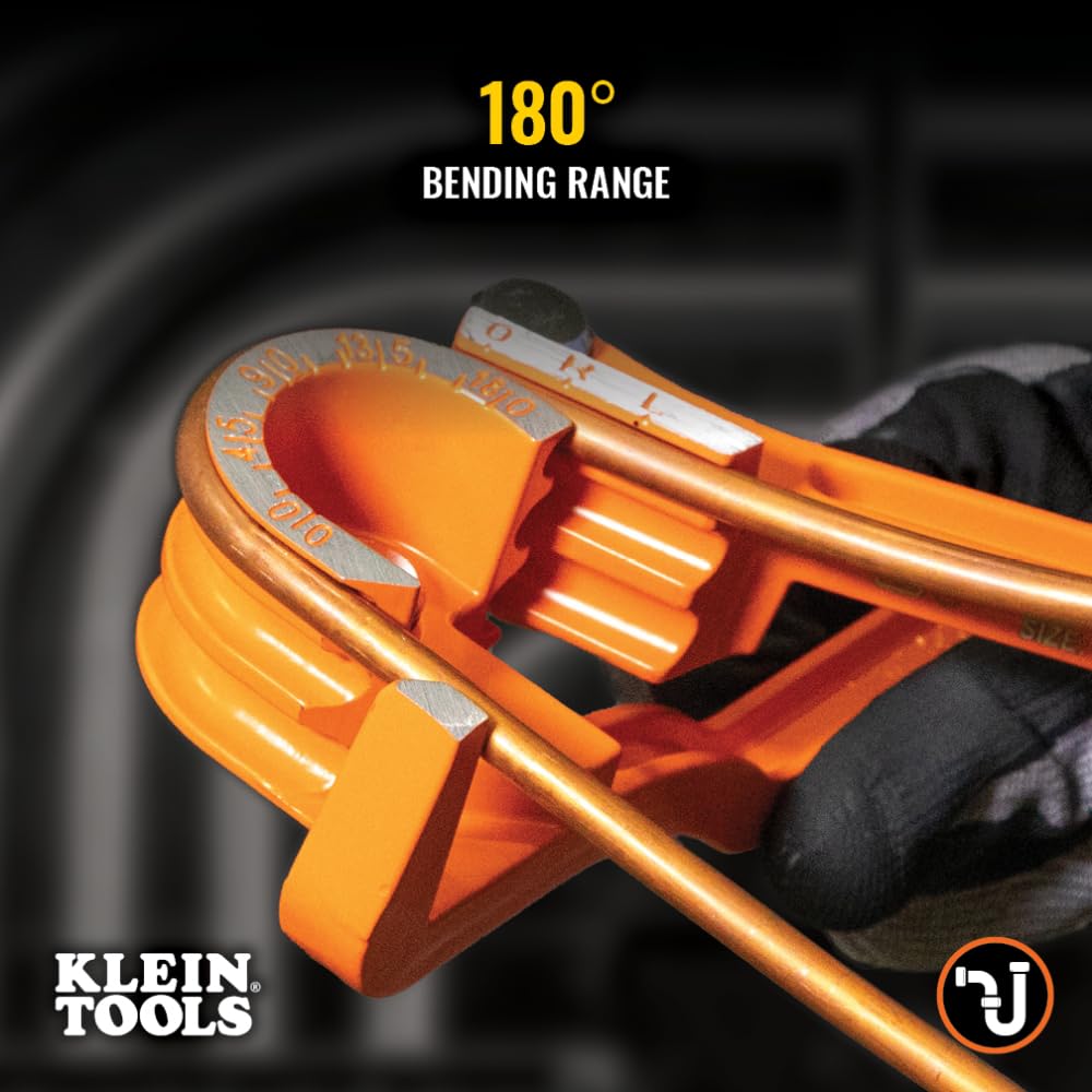 Klein Tools Cintreuse de tubes 3 en 1 51006 de 1/4, 5/16 et 3/8" OD, coude en cuivre souple, aluminium, paroi mince en acier jusqu'à 180 degrés