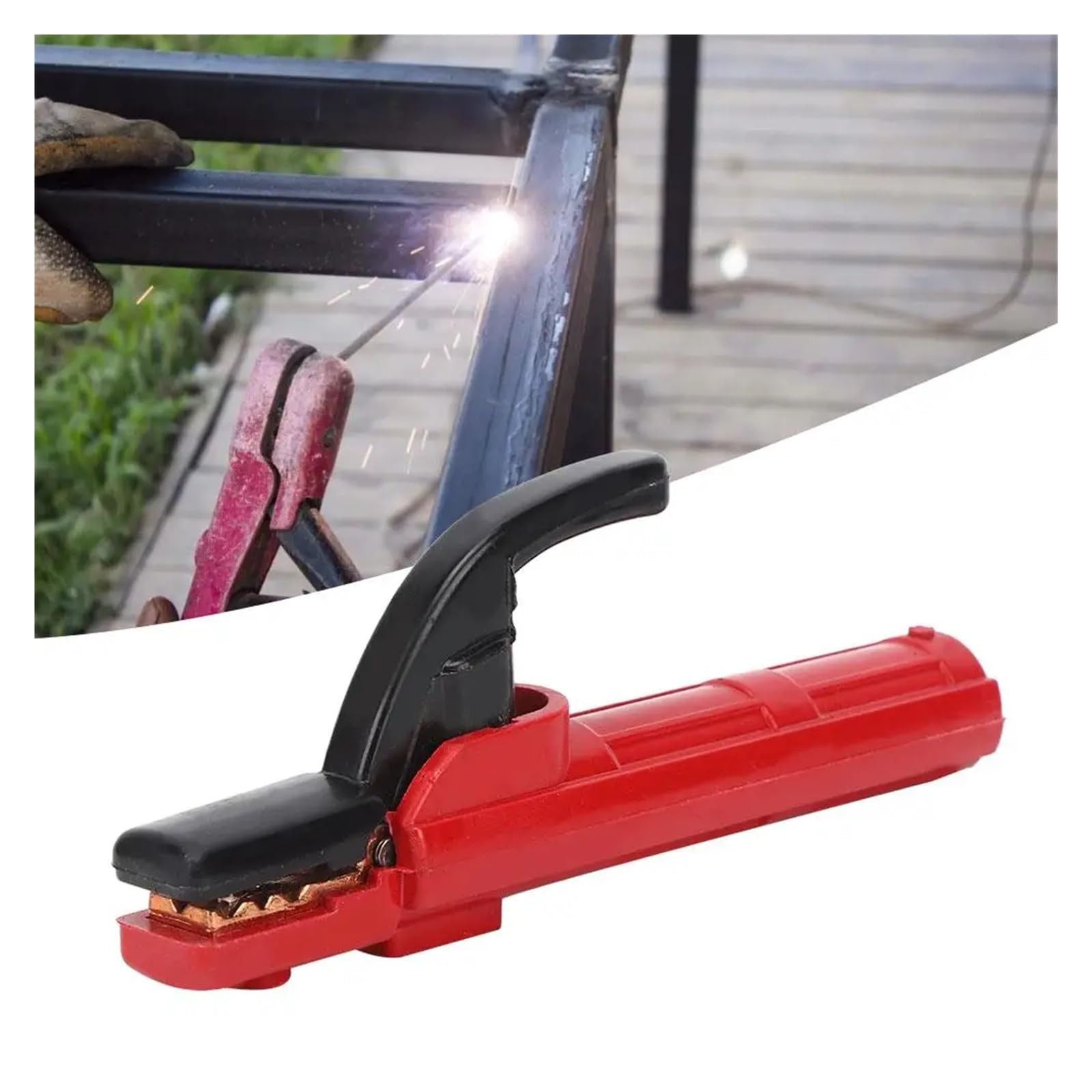 Ciężkie spawanie Grabber, 300A Copper Electrode Clamp With Insulated Handle For Welding Rod Holder 200mm 300-500A