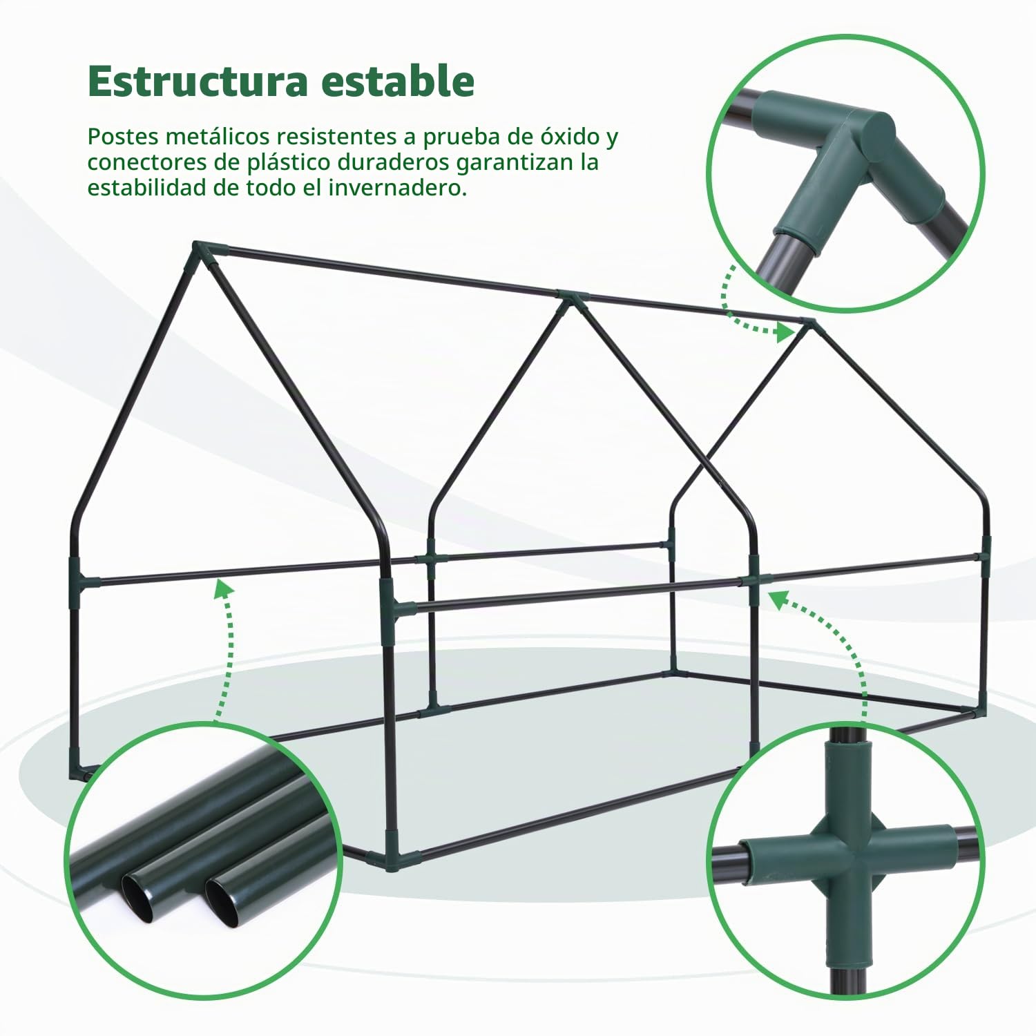 Ohuhu Mini invernadero portátil para exteriores, invernaderos de 180 x 91 x 91 cm con puertas dobles grandes con cremallera y estacas para el suelo, impermeable y con protección UV, invernadero de