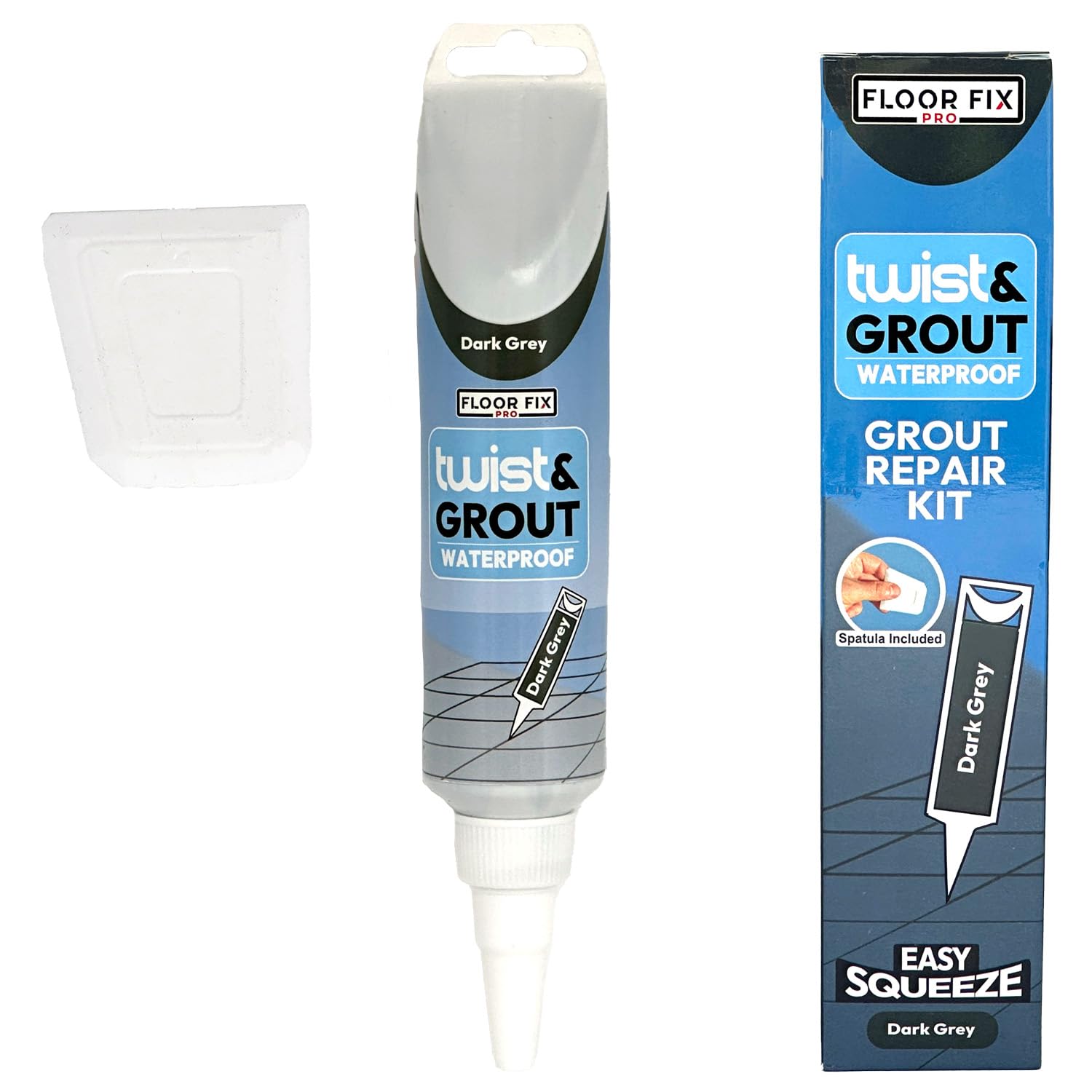 Twist & Grout Repair Kit From Floor-Fix Pro, Premixed & Waterproof Fast Drying Dark Grey Reviver, Bathroom, Shower