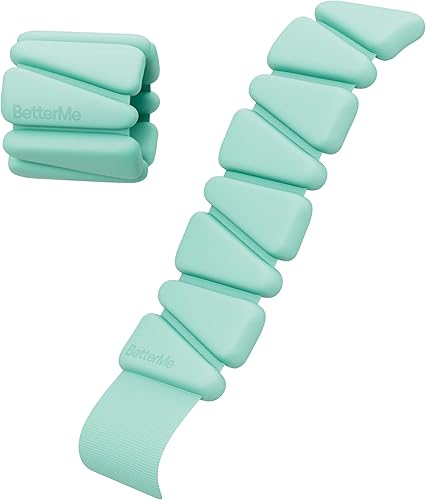 Miniatura 16 de BetterMe Bandas de peso ajustables – Pesas de tobillo y muñecas para mujer – Correas ajustables para brazos y piernas – Entrenamiento en casa y