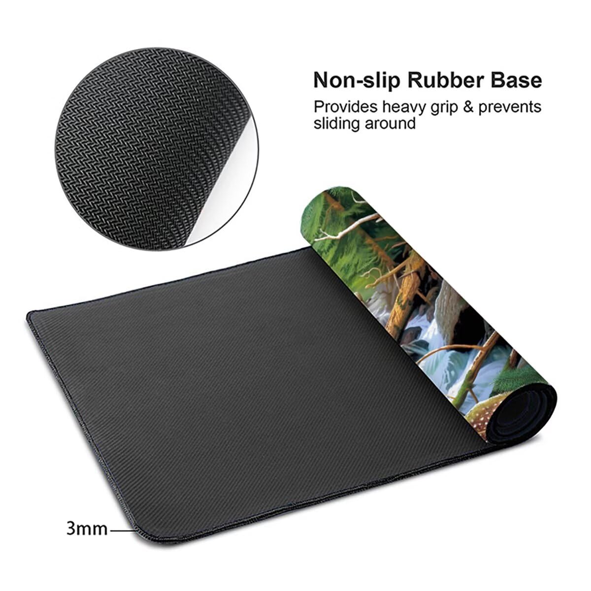 Tappetino per Mouse Gaming XXL 1200x600x3mm – Ufficio Mousepad Grande – Migliora la Velocità e la Precisione Tenuta Stabile Sottomano per Ufficio e Casa Accessori Scrivania – Animale Cervo LMDT6948