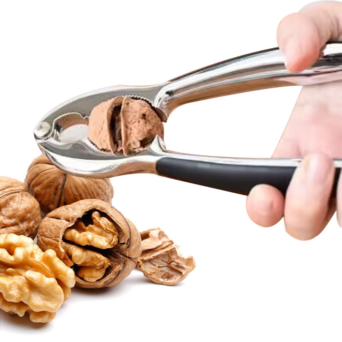 LXYYDS Casse Noix En Acier Inoxydable, Casse Noix Avec Poignée Antidérapante, Casse Noisette Avec Fourchette, Casse Noix Sans Effort, Pince Noix, Pour