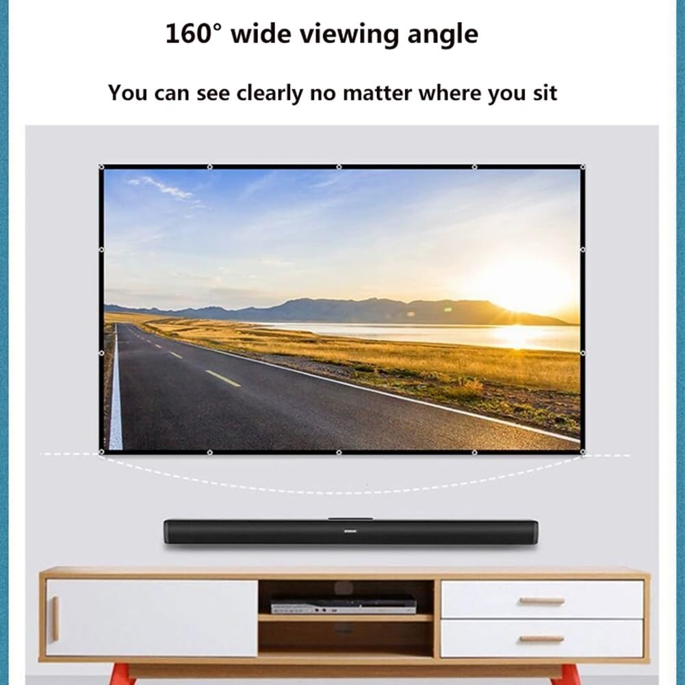 Przenośny Ekran Projekcyjny 180/200 Cali, Duży Składany Ekran Projekcyjny HD 16:9 do Użytku Zewnętrznego, Domu, Biurze, Szkole(180inch(16:9))