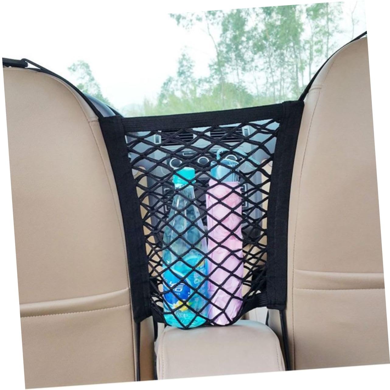 Garneck Pet Barrier for Car Seats - Mesh Storage Organizer for Vehicles - Keeps Pets and Secures Sundries for Travel and Daily Use