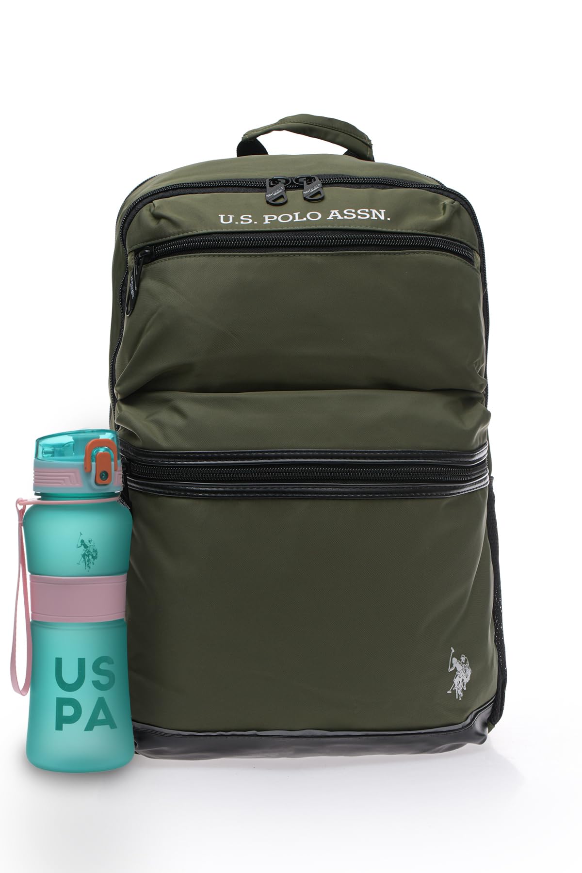 U.S. POLO ASSN. U.S. Polo. Assn. Unisex Okul Çanta Seti Plset2413211,Haki Tek Ebat