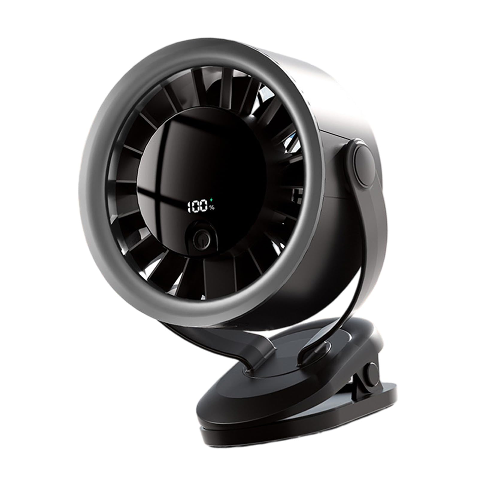 Elnwnnkc Rechargeable 360 Degree Rotating Clip Fan with Changeable Wind Speeds and USB Power Port Battery Clip Fan