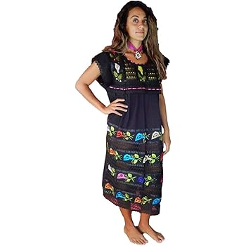 Amazon.com: Vestido para mujer mexicano, color negro, talla única para todo el día de los muertos, fiesta temática de coco.: Clothing