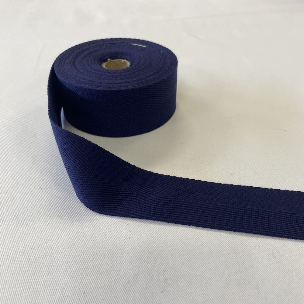 38mm Acrylic Herringbone Webbing Tape (Per Metre) (Navy)