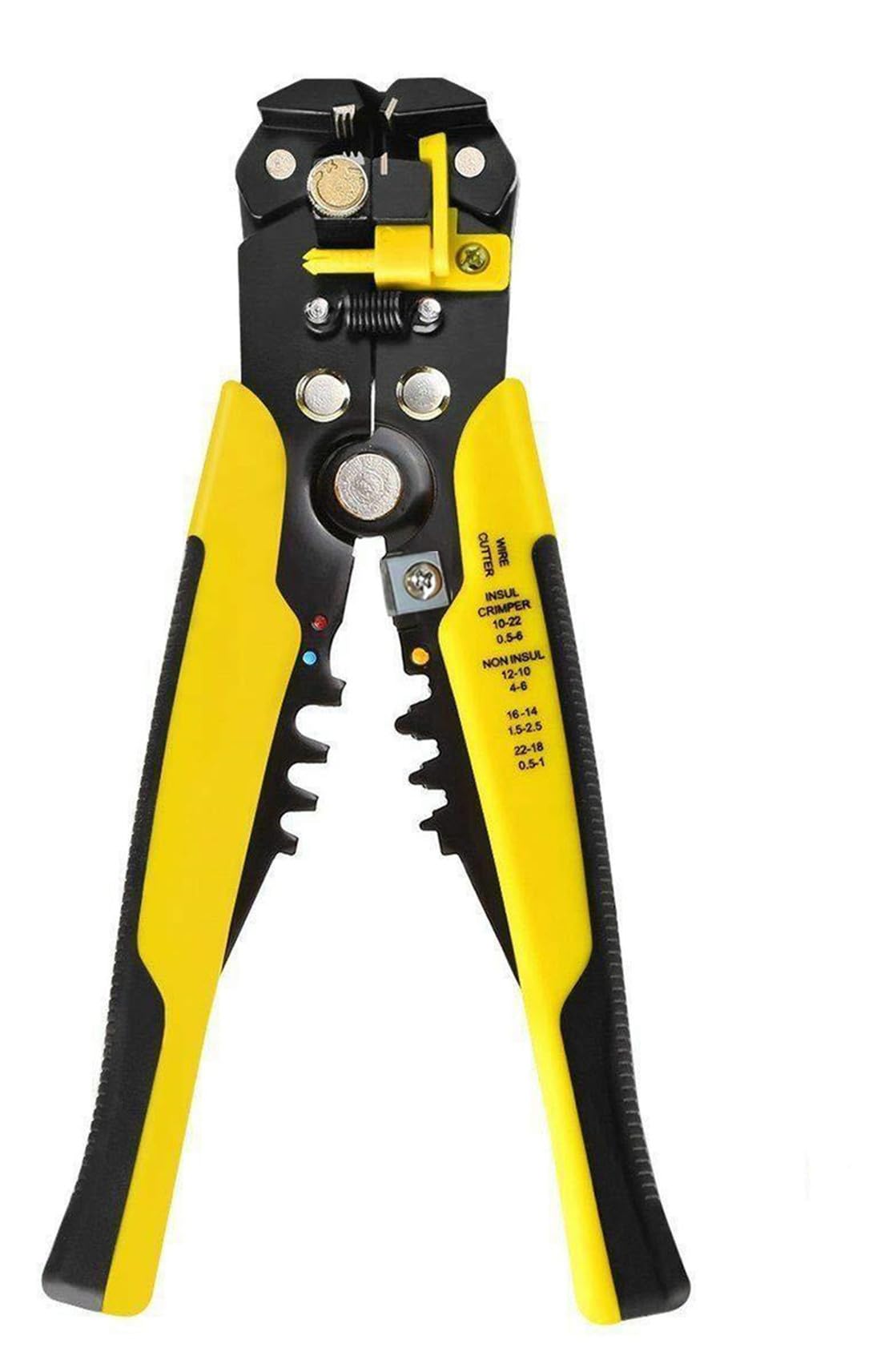 szhdxsy Pelacables, herramienta de pelado de cables, herramienta de alicates de corte, herramienta de crimpado de alambre, pelado/crimpado autoajustable de 8 pulgadas 10-24 AWG (0.2 ~ 6.0 mm²),