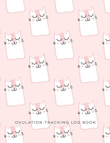 Ovulation Tracking Log Book: 65 Pages Easy-Carry Slim Log Book With Tables | Manual Pregnancy Test Strip &amp; Ovulation Test Strips Paper Progression Recording Fertility Pink Cat Journal