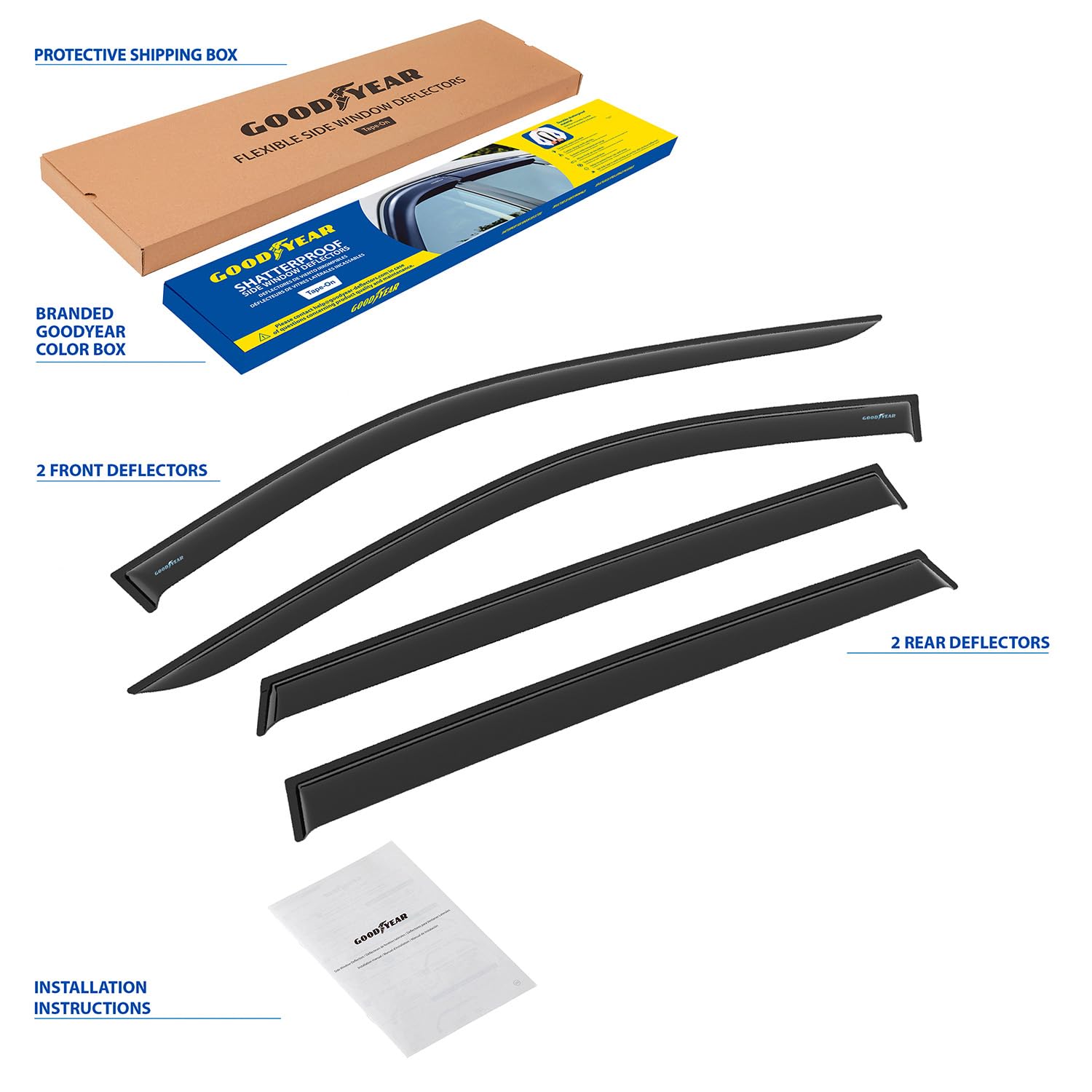 Goodyear Windabweiser für/kompatible mit Nissan X-Trail 14-22 - Klebe 4 St.