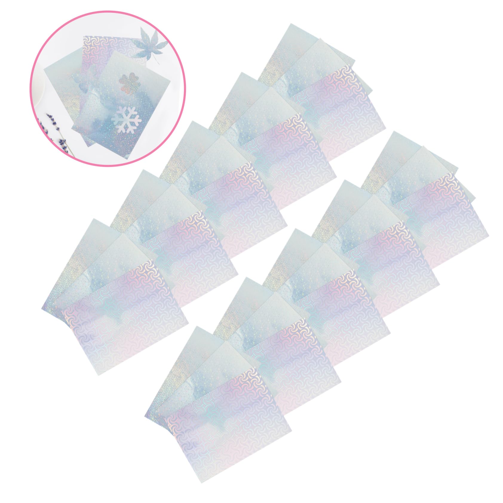 Bedruckbares Aufkleberpapier für Drucker A4, 30 Stück | Holografische Optik, Aluminium Laminatfolie, Stark Haftend und Zuschneidbar, für Büro und Unternehmen